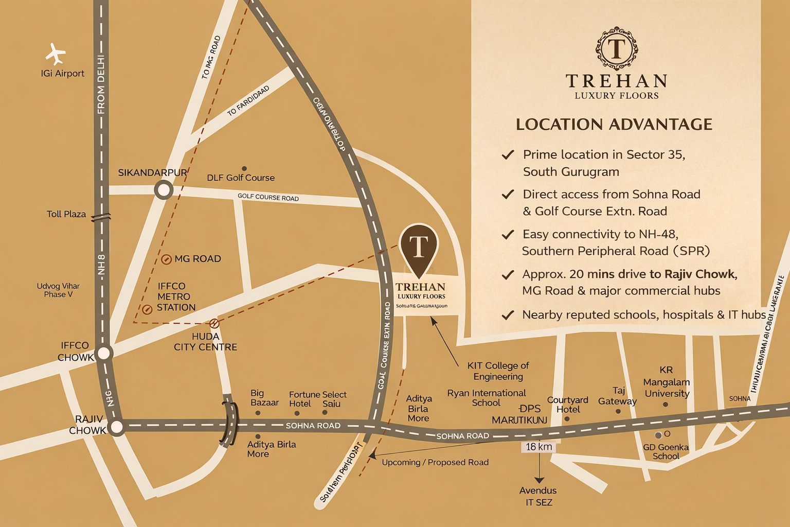Trehan Luxury Floors Location Map